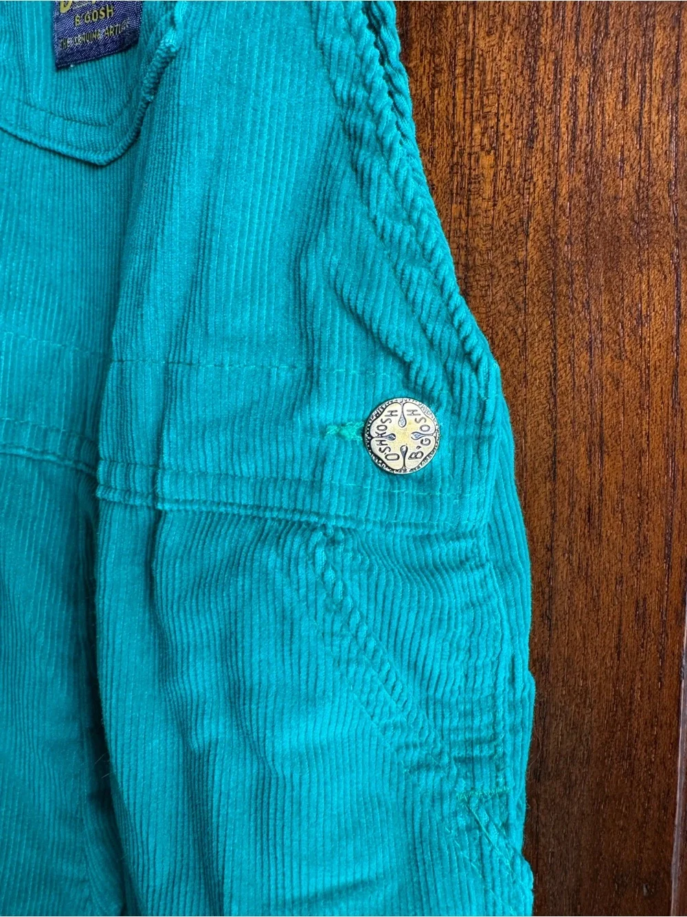 Vintage OshKosh B'gosh green corduroy overalls Made in USA 24 months